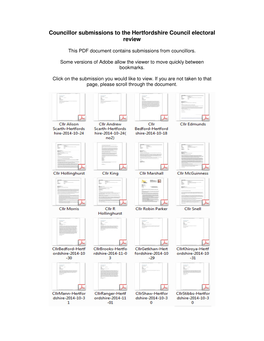 Councillor Submissions to the Hertfordshire Council Electoral Review