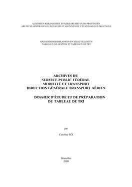 Archives Du Service Public Fédéral Mobilité Et Transport Direction Générale Transport Aérien