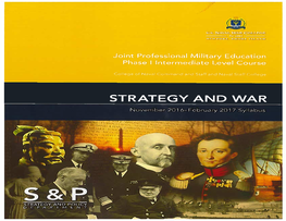 Strategy and War Syllabus