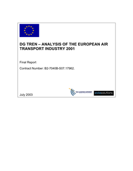 Analysis of the European Air Transport Industry 2001