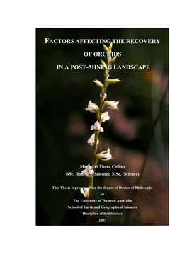 Factors Affecting the Recovery of Orchids in a Post-Mining Landscape
