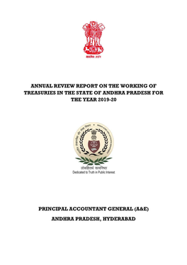 Annual Review Report on the Working of Treasuries in the State of Andhra Pradesh for the Year 2019-20