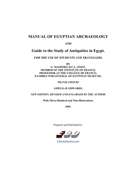 Manual of Egyptian Archaeology