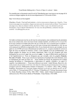 Ne Consultez Pas Ce Document Avant D'avoir Lu L'introduction Que Vous