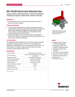 MG-750-GRA Electric Gear-Reduction Drive