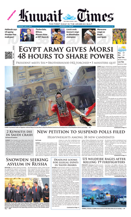 Egypt Army Gives Morsi 48 Hours to Share Power