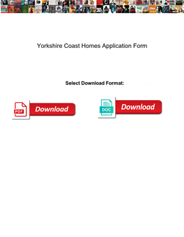 Yorkshire Coast Homes Application Form