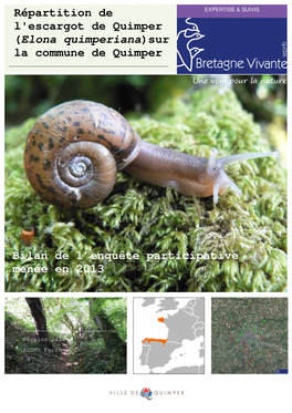 Répartition De L'escargot De Quimper (Elona Quimperiana) En Bretagne