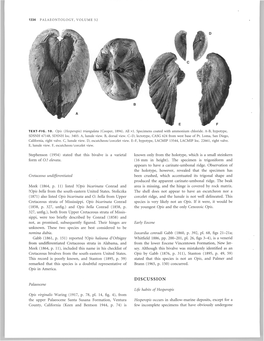 DISCUSSION Palaeocene Life Habits of Hesperopis Opis Virginalis Waring (1917, P