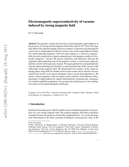 Electromagnetic Superconductivity of Vacuum Induced by Strong Magnetic Field