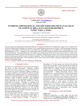 Unique Journal of Medical and Dental Sciences ISSN 2347-5579