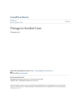 Damages in Accident Cases Fleming James Jr