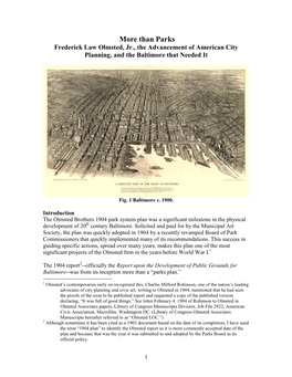 Frederick Law Olmsted, Jr., the Advancement of American City Planning, and the Baltimore That Needed It