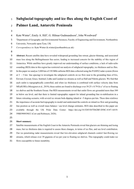 Subglacial Topography and Ice Flux Along the English Coast Of