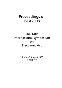 Proceedings of ISEA2008