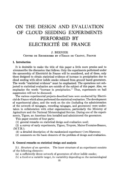 On the Design and Evaluation of Cloud Seeding Experiments Performed by Electricite De France