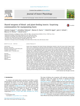 And Plant-Feeding Insects: Surprising Commonalities for Manipulating Hosts