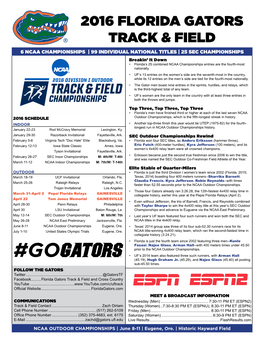 2016 Florida Gators Track & Field