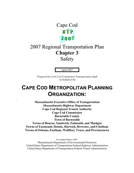 Cape Cod 2007 Regional Transportation Plan Chapter 3 Safety