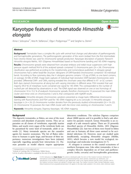 Karyotype Features of Trematode Himasthla Elongata Anna I