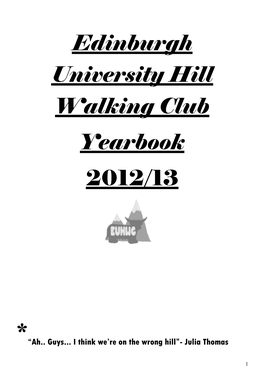 Edinburgh University Hill Walking Club Yearbook 2012/13