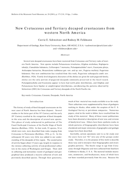 New Cretaceous and Tertiary Decapod Crustaceans from Western North America