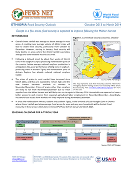 ETHIOPIA Food Security Outlook October 2013 to March 2014