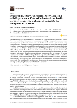 Integrating Density Functional Theory Modeling with Experimental Data to Understand and Predict Sorption Reactions: Exchange of Salicylate for Phosphate on Goethite