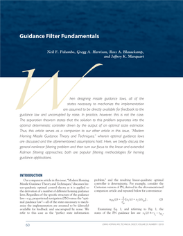 Guidance Filter Fundamentals