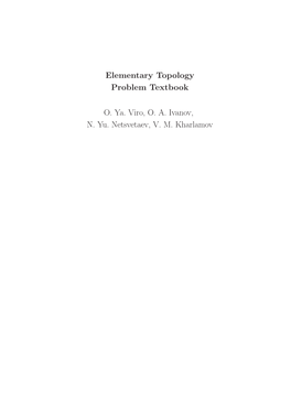 Elementary Topology Problem Textbook O. Ya. Viro, O. A. Ivanov