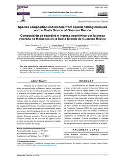 Species Composition and Income from Coastal Fishing Mollusks on The