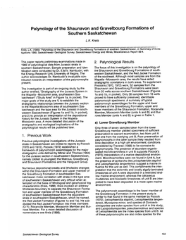 Palynology of the Shaunavon and Gravelbourg Formations of Southern Saskatchewan