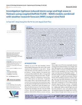 Investigation Typhoon Induced Storm Surge and High Wave in Vietnam