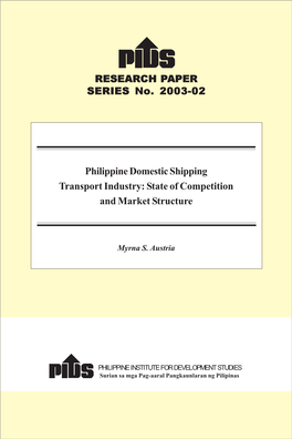 Philippine Domestic Shipping Transport Industry: State of Competition and Market Structure