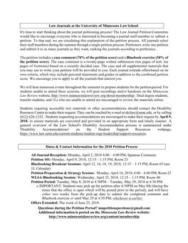 It's Time to Start Thinking About the Journal Petitioning Process!