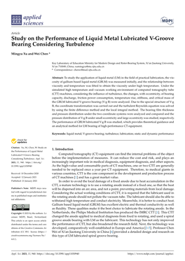 Study on the Performance of Liquid Metal Lubricated V-Groove Bearing Considering Turbulence