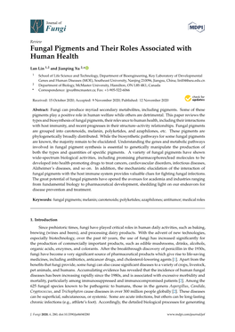 Fungal Pigments and Their Roles Associated with Human Health