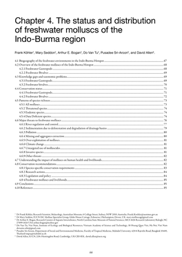 Chapter 4. the Status and Distribution of Freshwater Molluscs of the Indo-Burma Region