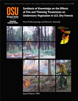 Synthesis of Knowledge on the Effects of Fire and Thinning Treatments on Understory Vegetation in U.S