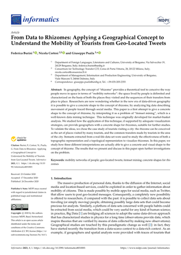 From Data to Rhizomes: Applying a Geographical Concept to Understand the Mobility of Tourists from Geo-Located Tweets