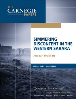 Simmering Discontent in the Western Sahara