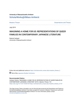 Imagining a Home for Us: Representations of Queer Families in Contemporary Japanese Literature