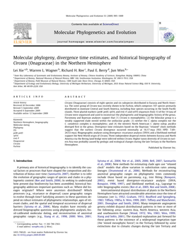 701-Molecular Phylogeny, Divergence Time Estim.Pdf