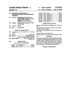 United States Patent (19) 11 Patent Number: 4,725,534 Kagami Et Al