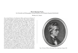 Werner Munzinger Pascha an Orientalist and Ethnographer-Turned-Politician in the Ethiopian–Egyptian Borderlands1