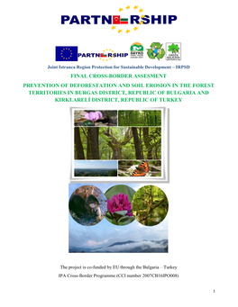 Final Cross-Border Assesment Prevention of Deforestation and Soil Erosion in the Forest Territories in Burgas District, Republic