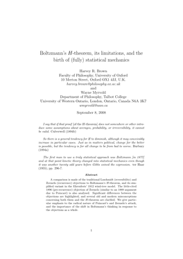 Boltzmann's H-Theorem, Its Limitations, and the Birth Of