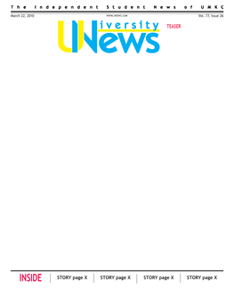 INSIDE STORY Page X STORY Page X STORY Page X STORY Page X 2 News March 22, 2010 Violence in Mexico ELECTION Story Impacts Some Spring Break Plans