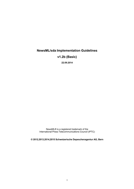 Newsml G1 1.2B Implementation Guidelines (PDF)