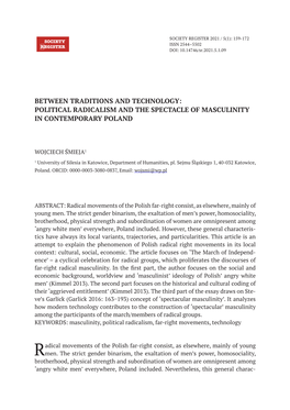 Political Radicalism and the Spectacle of Masculinity in Contemporary Poland